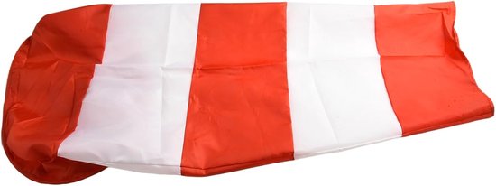 Windzak Luchthaven - Windmeter Windvaan - Windrichting Meten - Hoge Zichtbaarheid - 60 cm - Rood Wit
