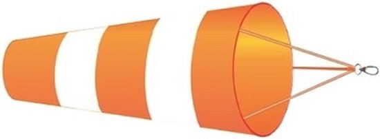 Windzak Meetinstrument - Windmeter Windzak - Windrichting Meten - Reflecterende Riem - 60/80/100 cm - Oranje-wit