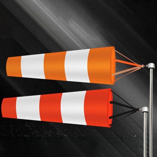 Windzak Meten - Windrichting Indicator - Buiten Weergeven - Hoge Zichtbaarheid - 60cm - Rood Wit