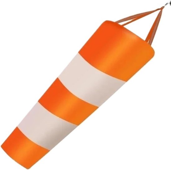 Windzak Outdoor - Weerwijzer Windmeter - Windrichting Meten - Hoge Zichtbaarheid - 80/100/150 cm - Oranje Wit