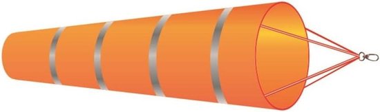 Windzak Ripstop Polyester - Windmeter Windsok - Windrichting Meten - Waterdicht Oxford Doek - 150 cm - Oranje Lichtbalk