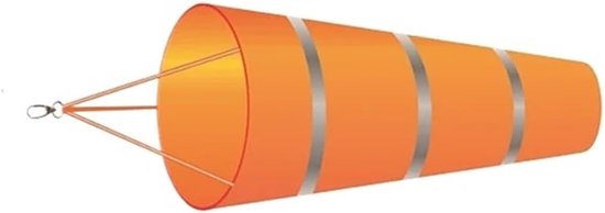 Windzak voor buiten - Windmeter Richting - Windrichting Meten - Scheurvast Materiaal - Tot 100 cm - Oranje Grijs