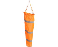 Windzak - Windmeter Tas - Luchtvaart Metingen - Nachtzichtbaar Reflecterend - 100CM Lengte - Fluorescerend Oranje van Merkloos