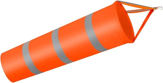 Windzak - Windmeter Windindicator - Windrichting Meten - Reflecterende Strepen - 80 cm - Oranje