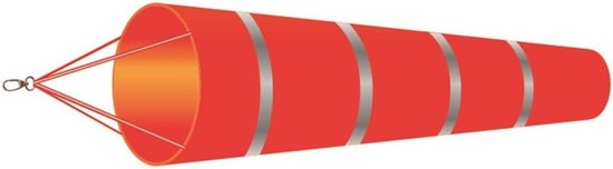 Windzak - Windmeter - Windmeting - Ripstop Polyester - 150cm Lengte - Rood Lichtblauw