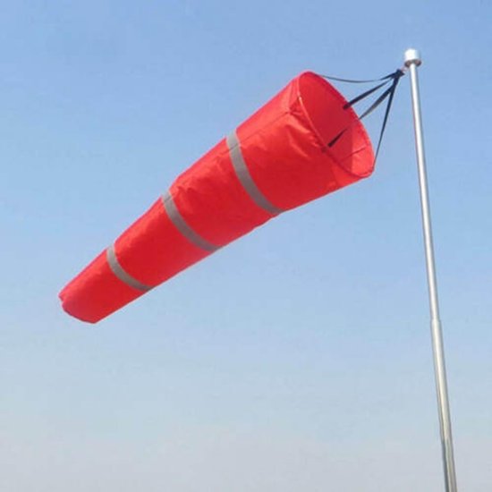 Windzak - Windmeter - Windrichting meten - Reflecterende strepen - 60-100cm - Rood