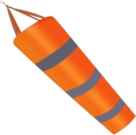 Windzak Windrichting - Weerwagen Windsok - Windmeting Buiten - Reflecterende Riem - 80 cm - Oranje