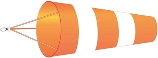 Windzak - Windvlag meting - Windrichting meten - Reflecterende band - 60-100 cm - Oranje wit