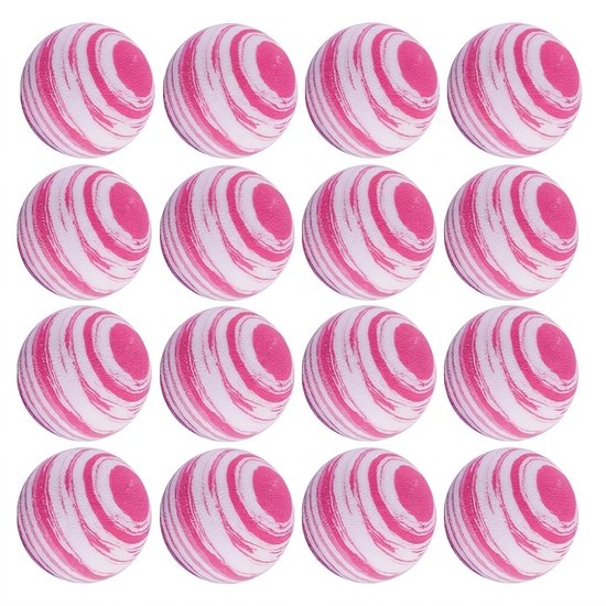 Wit roze golf oefen ballen set van 16 voor heren en dames – 42 mm schuim golfballen – zachte golf trainings ballen voor binnen en buiten – golf trainings materiaal