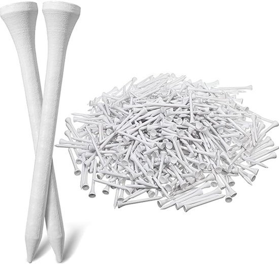 Witte golftees - Houten tees - Wintergolftees - 50 stuks