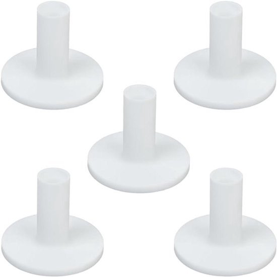 Witte onbreekbare golftees - Rubber - Antislip - Driving-range mat - Set met houder - golfsimulator - Binnen- en buitentraining - 7 stuks