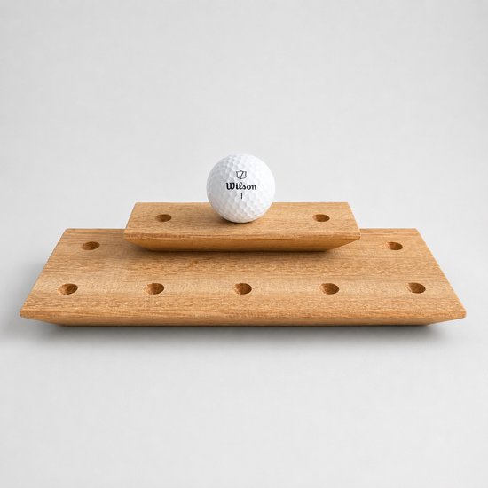 Woodshop Yori | Golfballen display | Handgemaakt | Hardhout | voor 10 ballen
