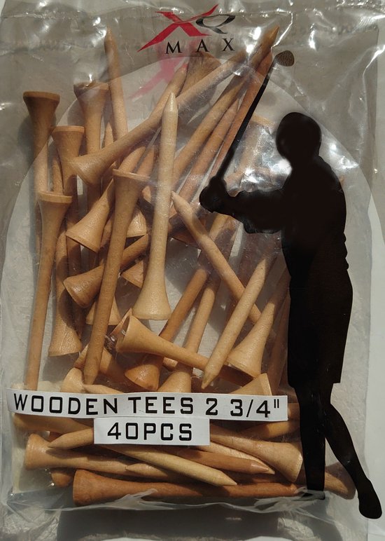 XQ MAX wooden tees golf - 2 3/4"/ 70mm - 40 stuks van XQ Max