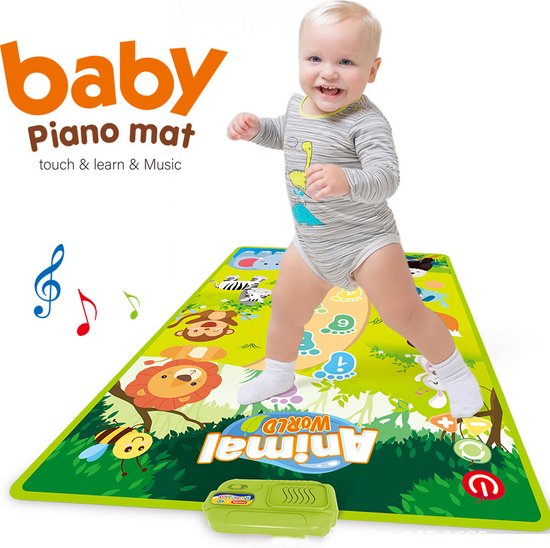 YAR Babysounds - Babygym - speelkleed - piano speelkleed - 3-in-1 Gym met muziek en lichtjes -63x43cm van Yar