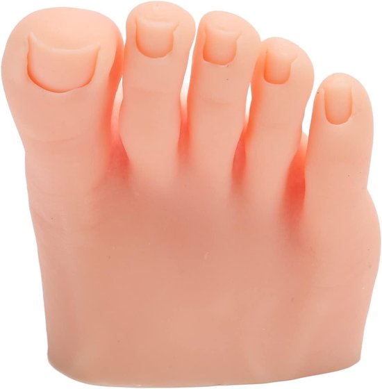 Zachte siliconen halve voet voor nagelkunst training - Huidskleurig - Manicuregereedschap - Praktisch voetstuk (links)