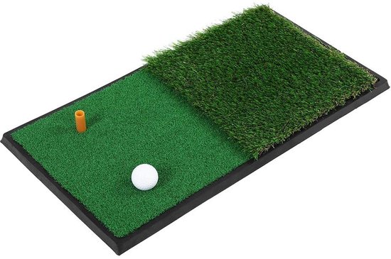 Zeynomax - Dubbele Turf Golfmat - Golfmat voor Binnen en Buiten - Professionele Schommel Pad - Rubberen Zool - Praktische Golfmat voor Tuin en Achte..