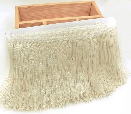 Zijden franjes, kwastjes, franjes, franjes, snijfranjes, decoratieband, sierband, dansfranjes, naai-accessoires voor doe-het-zelf knutselen, kleding, kostuums, naaien, decoratie, beige, 5