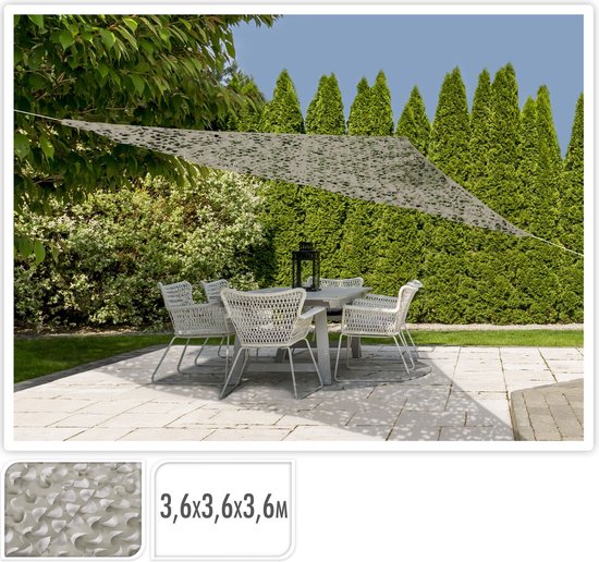 Zonnetent Driehoekig Multicolour Zand 3,6 x 3,6 x 3,6 m van Nesling