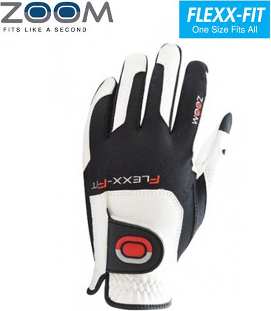 Zoom One Size Fits All Junior golfhandschoen, zwart/wit van Merkloos