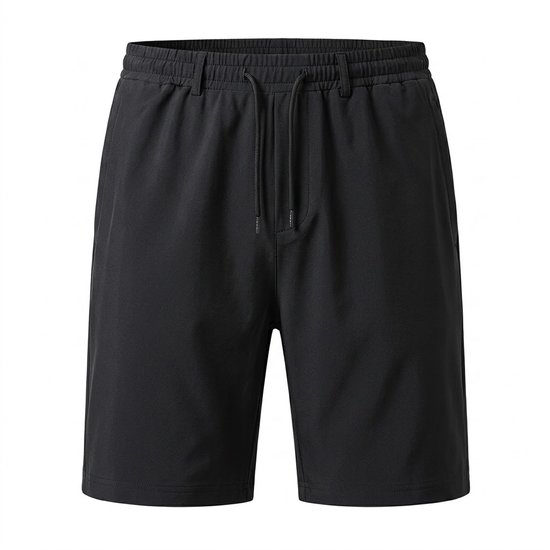 Zwarte golfbroek heren zomerbroek casual pakbroek elastische taille met trekkoord ritszakken lichtgewicht ademend hoog elastisch comfort short maat XXL