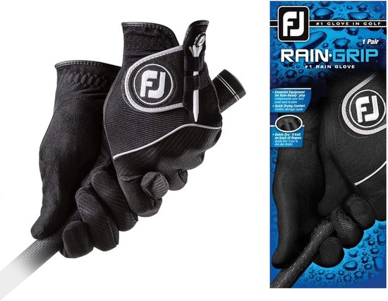 Zwarte Heren Golfhandschoenen voor Regen - Maat Klein