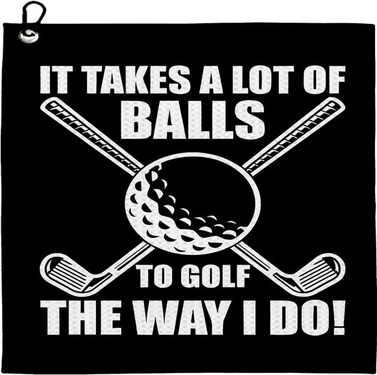 Zwarte Microvezel Golfhanddoek 30x30 cm met Clip - Absorberende Accessoires voor Toernooien en Training, Perfecte Cadeaus voor Golfliefhebbers